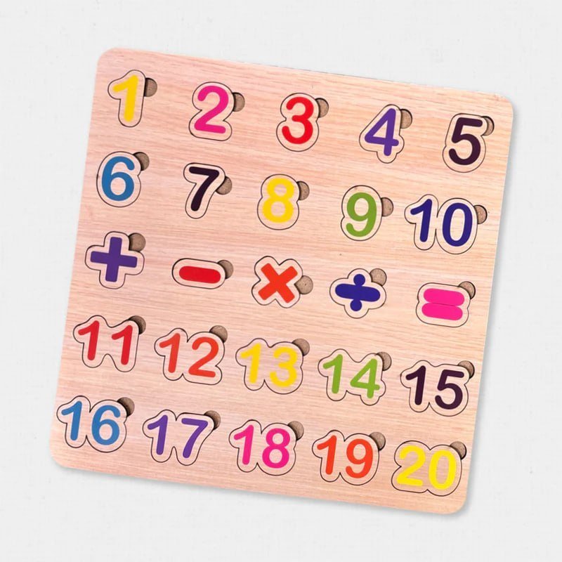 Wooden Number Math Puzzle Board