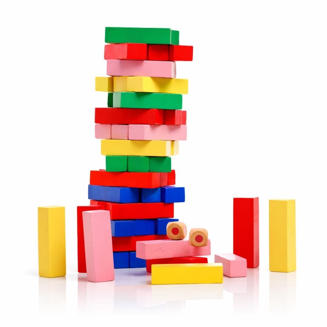 54-Piece Colour Wooden Stacking Tower