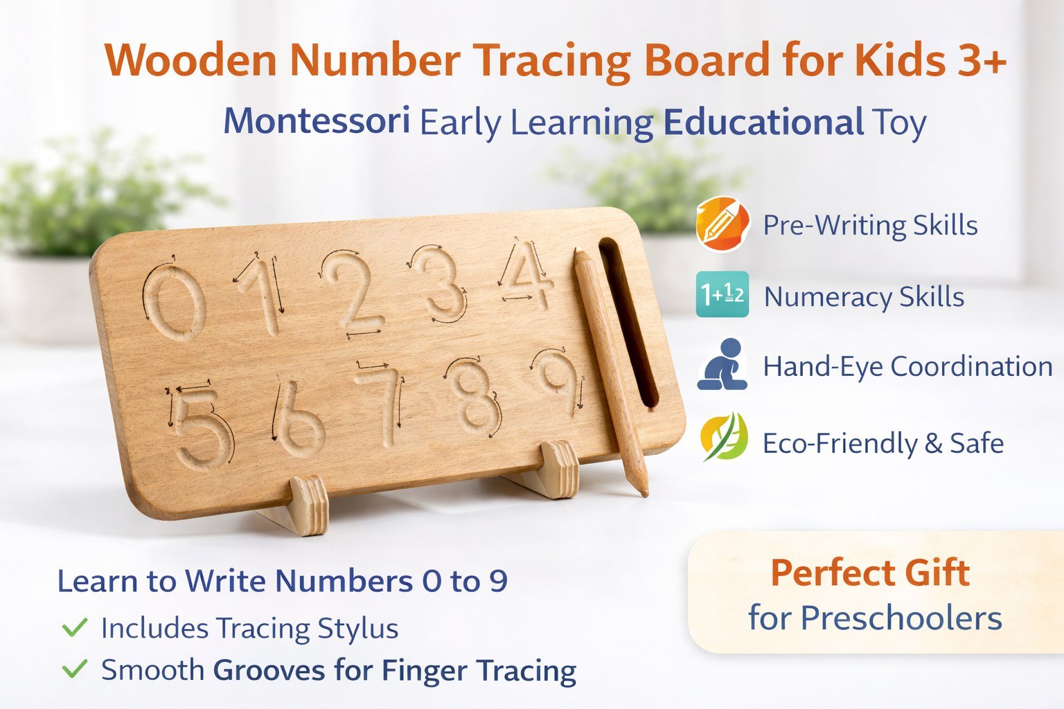 Montessori Number Tracing Board Game
