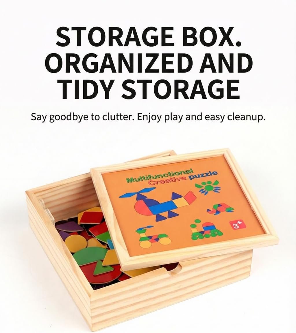 Wooden Magnetic Geometry Puzzle
