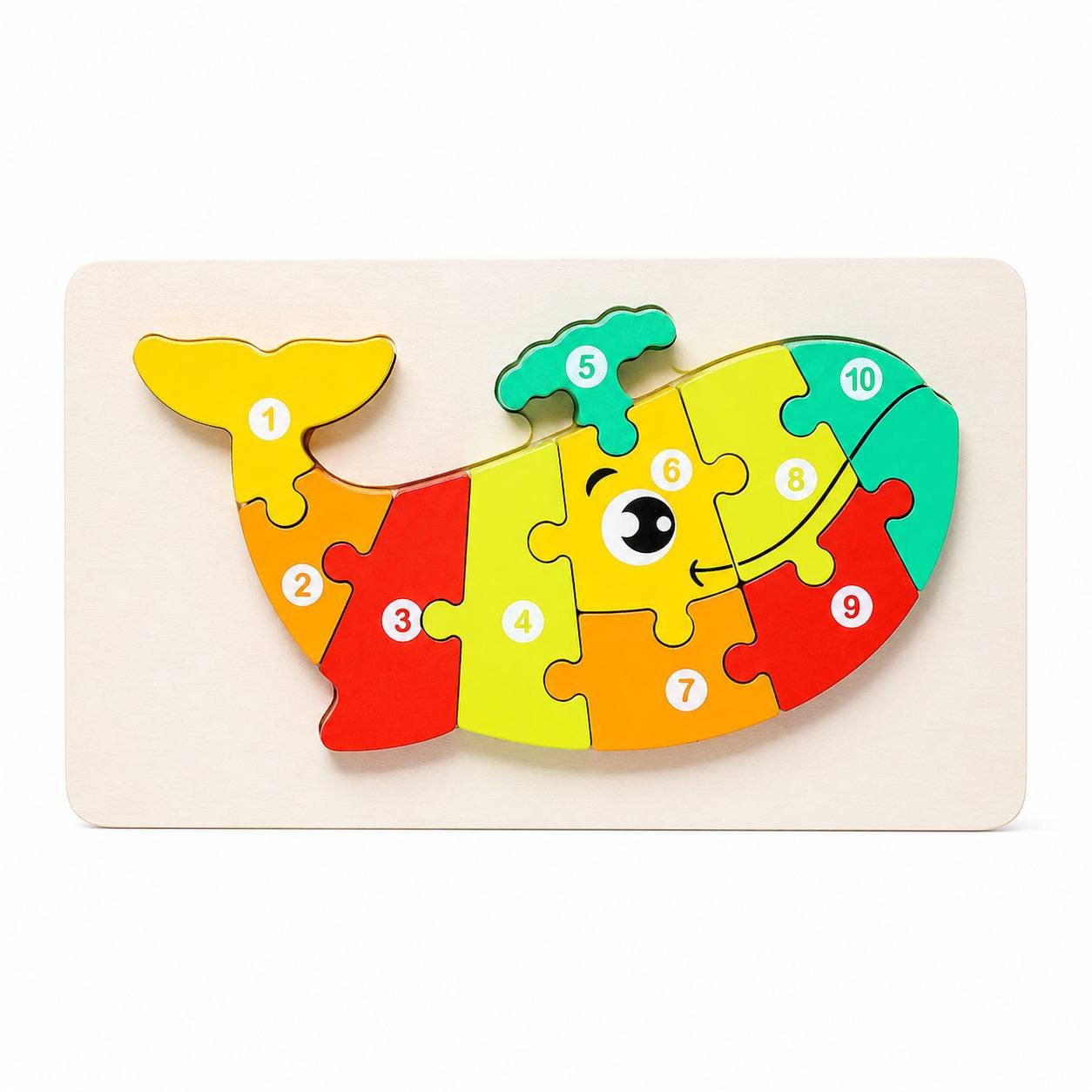 Whale 10-Piece Wooden Number Puzzle