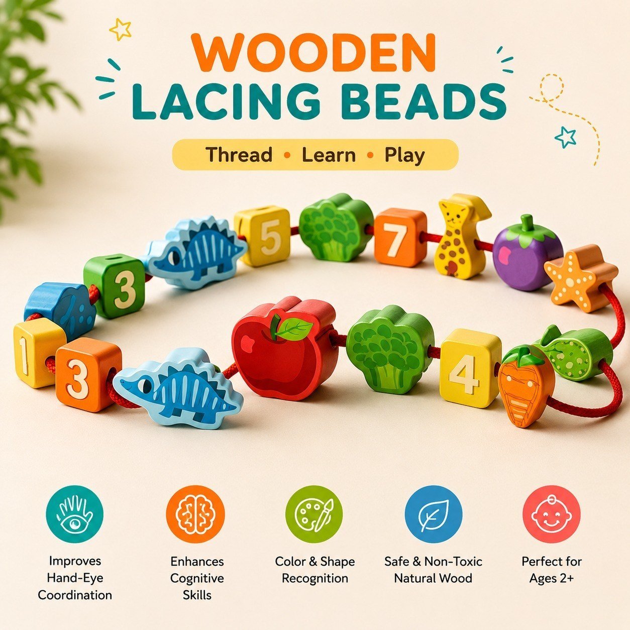 Wooden Lacing Toy