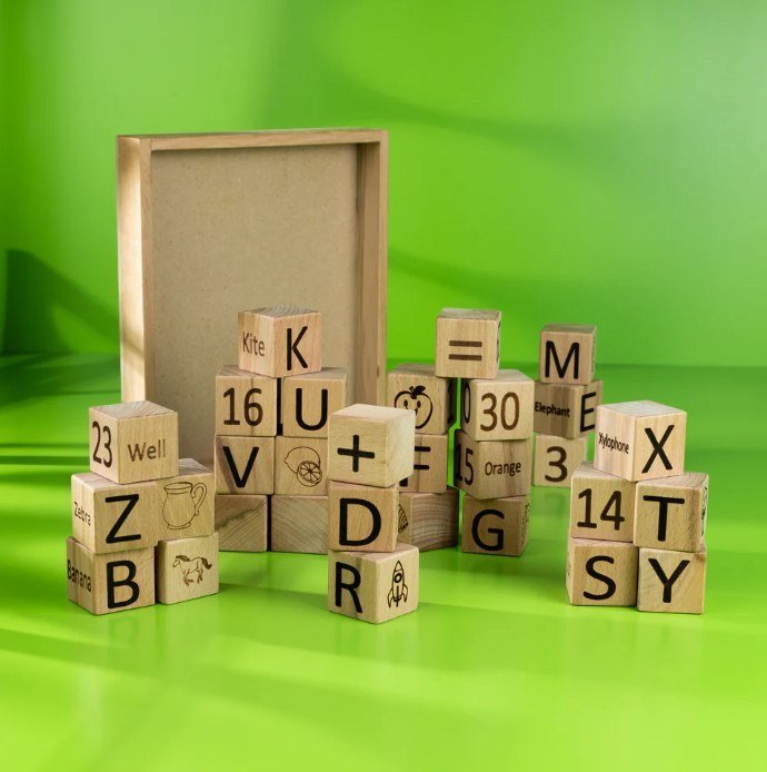 4-in-1 Wooden Learning Block Set